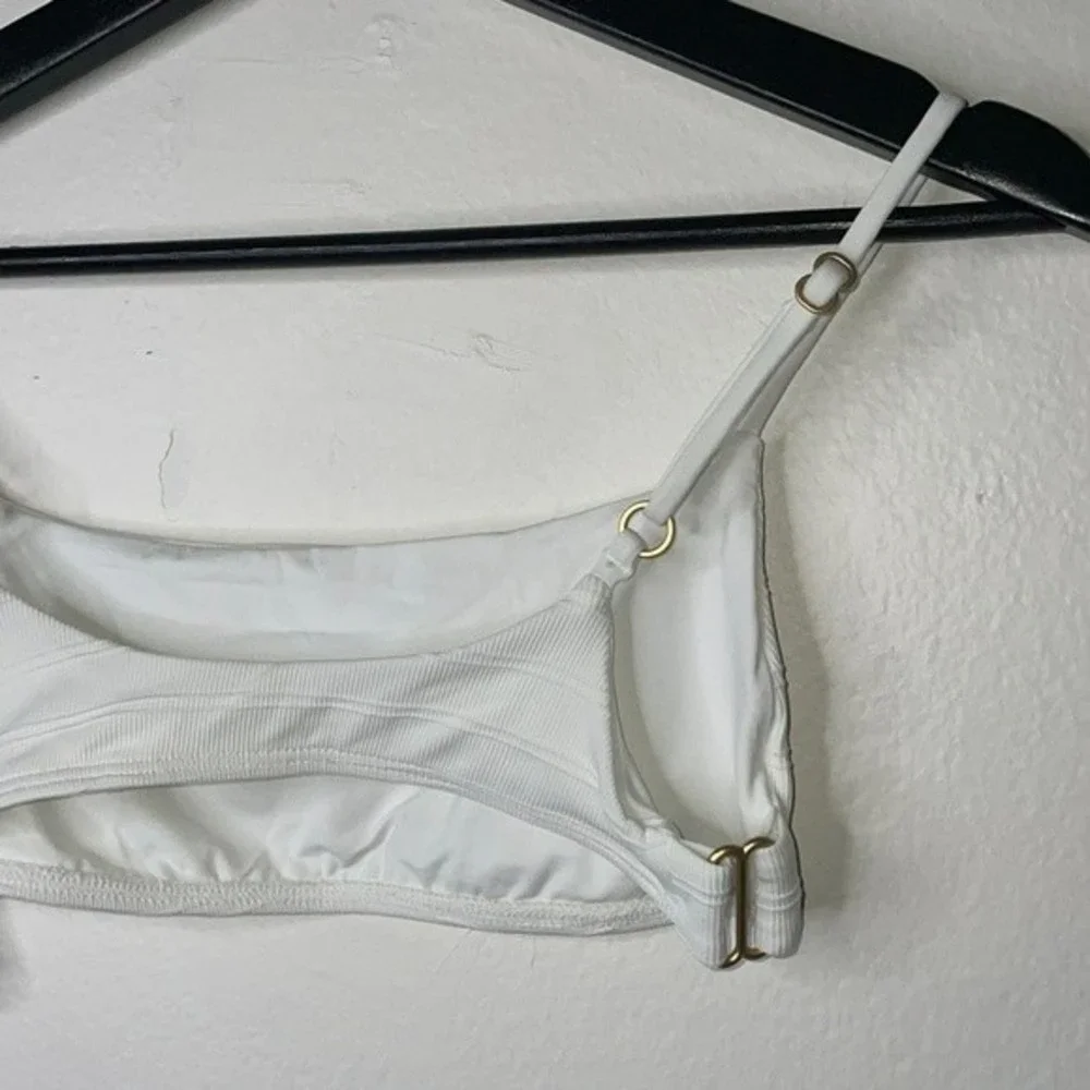 L*SPACE Womens Sz Medium White Piper Bikini Top - Picture 8 of 9